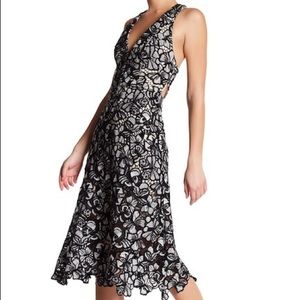 Alice & Olivia Midi Noreen Floral Yoke Dress Sz 2